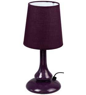 Lampe a poser ceramique violet aubergine tissu luminaire chevet LED chambre salon