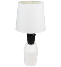 Lampe a poser ceramique tissu noir et blanc Luminaire chevet LED chambre salon