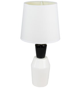 Lampe a poser ceramique tissu noir et blanc Luminaire chevet LED chambre salon