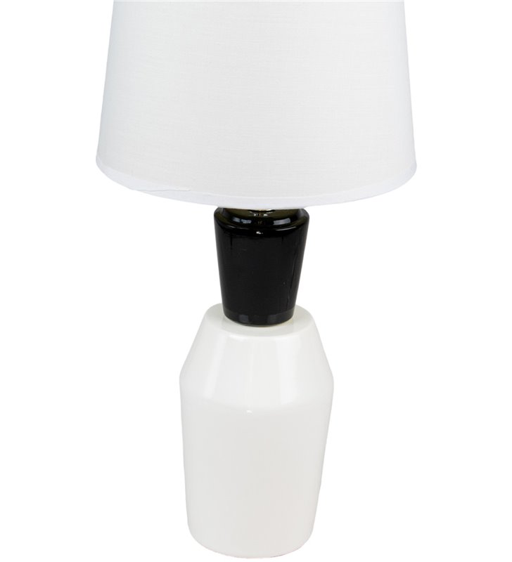 Lampe a poser ceramique tissu noir et blanc Luminaire chevet LED chambre salon