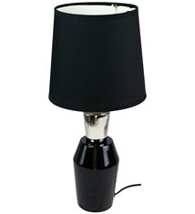 Lampe a poser ceramique tissu noir et argent Luminaire chevet LED chambre salon