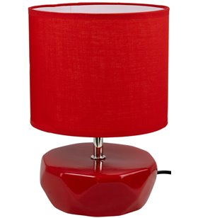 Lampe a poser ceramique et tissu rouge Luminaire chevet LED deco chambre salon