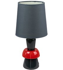 Lampe a poser pied ceramique rouge gris anthracite luminaire