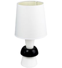 Lampe a poser pied ceramique noir blanc Luminaire chevet chambre bureau