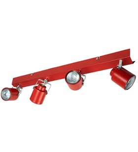 Applique Plafonnier Luminaire Rouge 4 Spots orientables GU10 42 W halogene LED