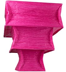 Suspension carree tissu crepon rose fushia luminaire plafond zen