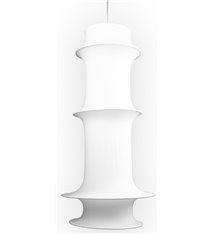 Suspension luminaire plafond 5 anneaux cercles tissu blanc plafonnier