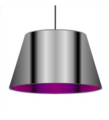Suspension cylindrique Lustre Abat jour argent brillant rose plafonnier suspendu