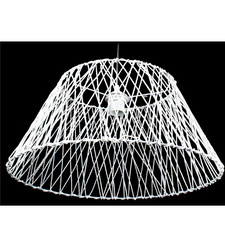 Suspension Lustre Abat jour tresse corde blanc Plafonnier suspendu