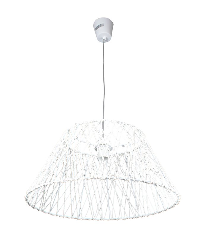 Suspension Lustre Abat jour tresse corde blanc Plafonnier suspendu