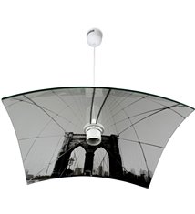 Suspension verre transparent bombé New York City Luminaire Lustre plafond