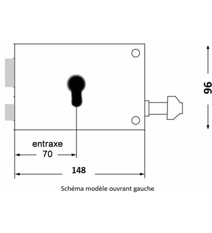 Serrure applique profil europeen horizontale tirage Gauche JPM 124510 01 2A