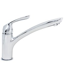 Robinet mitigeur d\'évier de cuisine bas à bec fixe économiseur d\'eau chromé