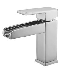 Robinet salle de bain mitigeur de lavabo bec cascade chromé vidage complet