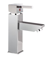 Robinet salle de bain design mitigeur de lavabo chromé à économie d\'eau vidage complet