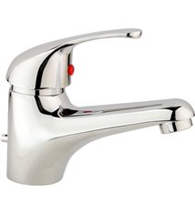 Robinet salle de bain mitigeur de lavabo bas chromé vidage inclus