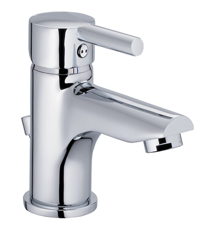 Robinet salle de bain mitigeur de lavabo bas chromé économie d'eau vidage inclus