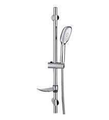 Colonne Barre de douche chromee entraxe reglable 70 cm douchette 2 jets mobile