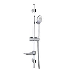 Colonne Barre de douche chromee entraxe reglable 70 cm douchette monojet flexible inox