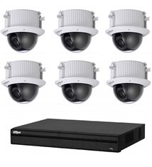 Kit Vidéosurveillance Enregistreur DVR 2 ports HDMI et 6 Caméras Dôme Analogiques HDCVI