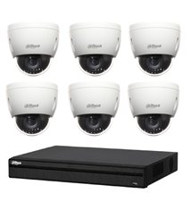 Kit Vidéosurveillance Enregistreur DVR 2 ports HDMI 6 Mini Caméras Dôme Analogiques HDCVI