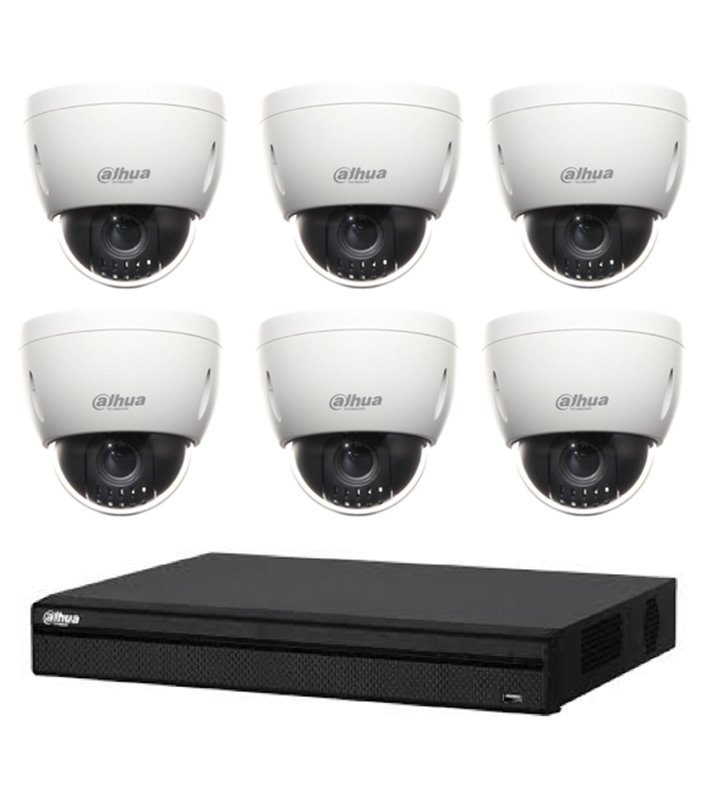 Kit Vidéosurveillance Enregistreur DVR 2 ports HDMI 6 Mini Caméras Dôme Analogiques HDCVI
