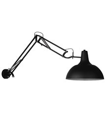 Lampe de bureau bras articulé en métal noir avec interrupteur Compatible LED E27