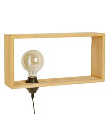 Applique murale lampe intérieur en bois naturel Compatible LED E27