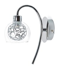 Applique murale lampe intérieur en verre transparent chromé Compatible LED G9