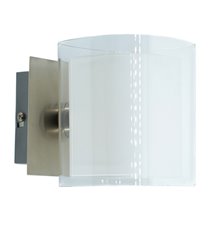 Applique murale lampe design intérieur en verre et nickel Compatible LED G9
