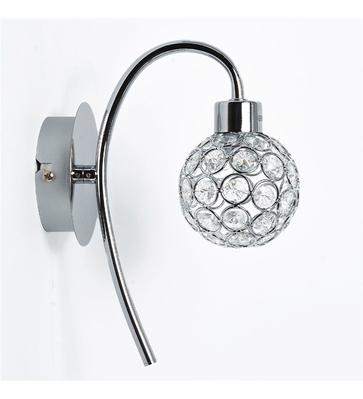 Applique murale lampe intérieur en verre chromé Compatible LED