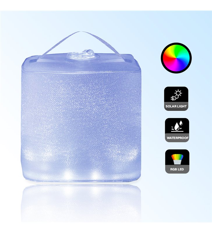 Lanterne solaire gonflable et étanche extérieur 10 LED RGB 7 couleurs