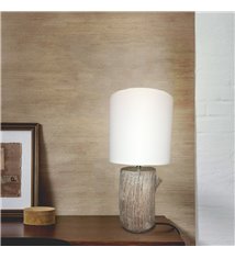 Lampe de table en céramique finiton bois abat jour à poser E27 Compatible LED