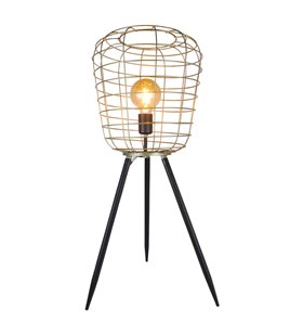 Lampe déco sur pied métal noir et doré style design moderne contemporain Compatible LED 