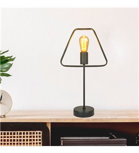 Lampe à poser déco style design industrielle en métal noir compatible LED E27