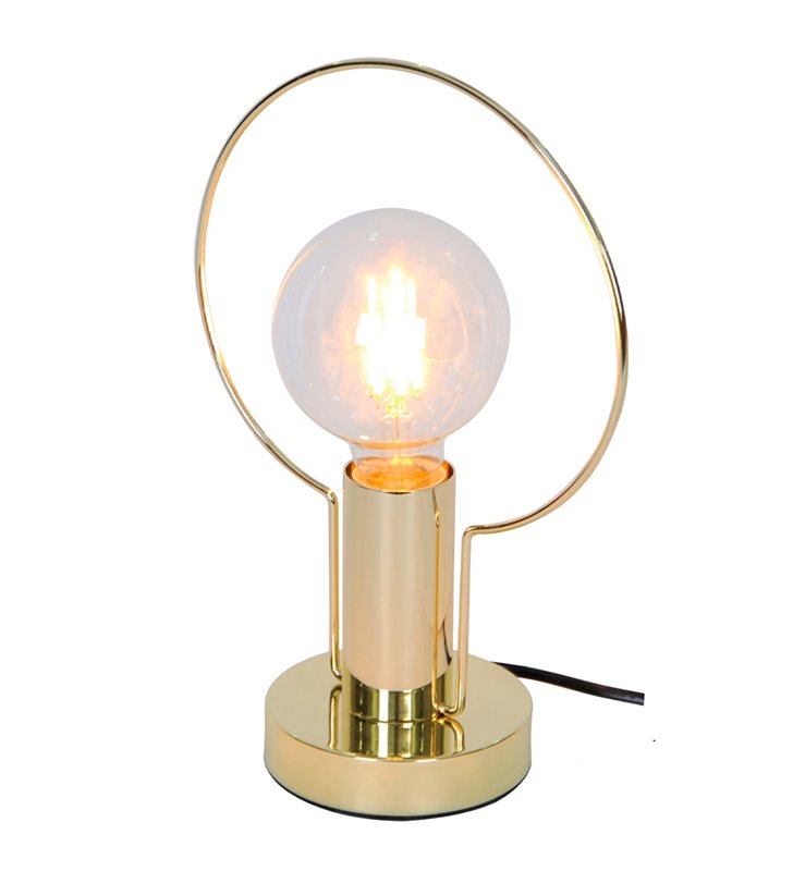 Lampe à poser design en métal doré Compatible ampoule LED E27