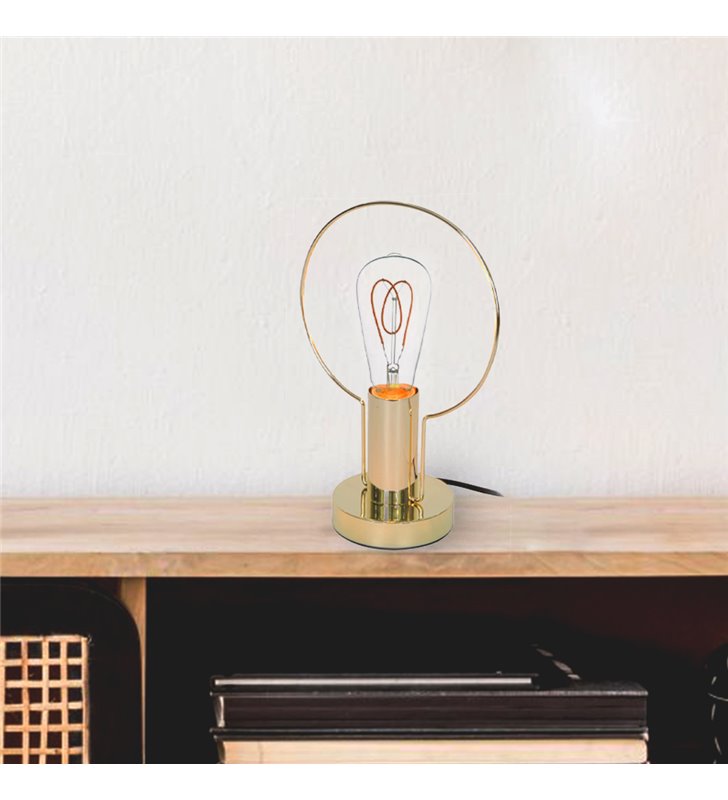 Lampe à poser design en métal doré Compatible ampoule LED E27