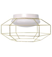 Plafonnier LED doré avec diffuseur blanc effet étoilé 3000K