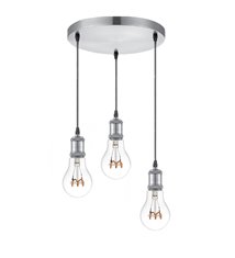 Lampe de plafond suspension design en métal satin mat E27 3 spots compatible LED