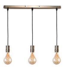 réglette suspension design en métal bronze Plafonnier suspendu 3 Ampoules compatible LED