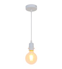 Lampe suspension design en métal blanc Compatible ampoule LED E27