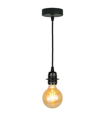 Lampe suspension design en métal noir Compatible ampoule LED E27