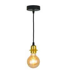 Lampe suspension design or en métal doré Compatible ampoule LED E27