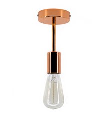 Plafonnier métal finition cuivrée compatible ampoule LED E27
