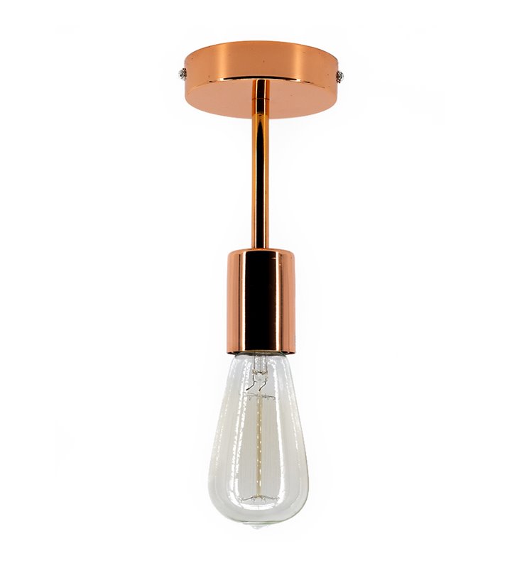 Plafonnier métal finition cuivrée compatible ampoule LED E27