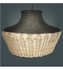 Suspension Lampe de plafond déco en rotin naturel compatible LED E27