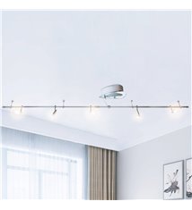 Plafonnier déformable 5 spots orientables inclinables comp LED 35 w acier brossé