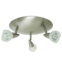 Applique ou Plafonnier 3 Spots orientables acier brossé 3 x 50 W