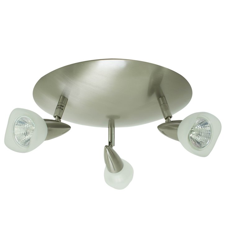 Applique ou Plafonnier 3 Spots orientables acier brossé 3 x 50 W 