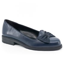 Babies femme Ballerines à talon bas Chaussures en cuir bleu marine